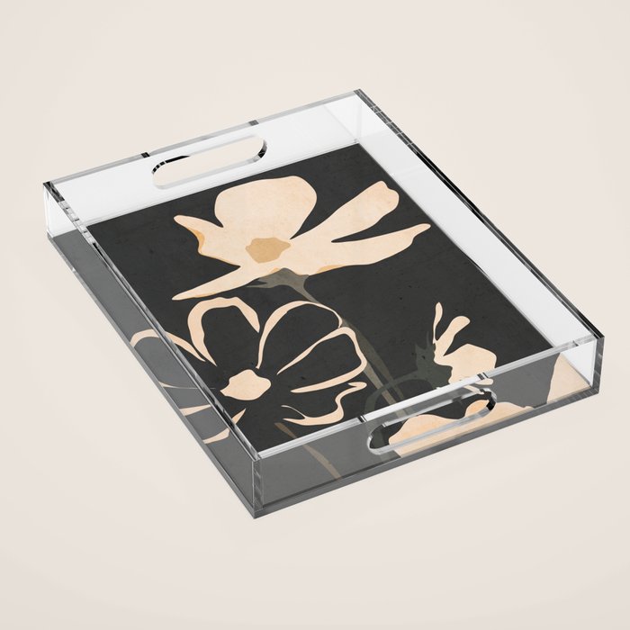 Modern Abstract Art Flowers 5 Acrylic Tray Gallery Image 1