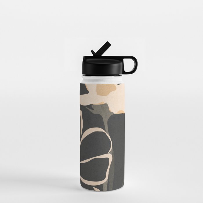 Modern Abstract Art Flowers 5 Water Bottle Gallery Image 1