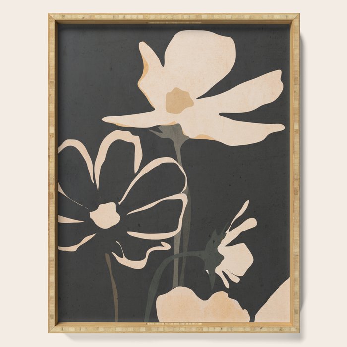 Modern Abstract Art Flowers 5 Serving Tray Gallery Image 1