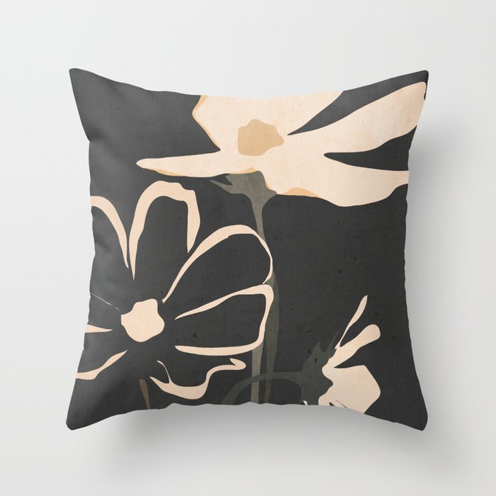 Modern Abstract Art Flowers 5 Throw Pillow Gallery Image 1