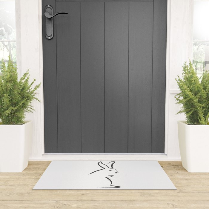 Zen Snow Bunny Welcome Mat Gallery Image 3