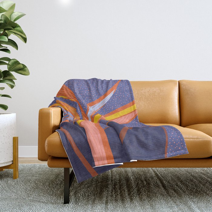 Bright Tropical Flower Throw Blanket Gallery Image 1