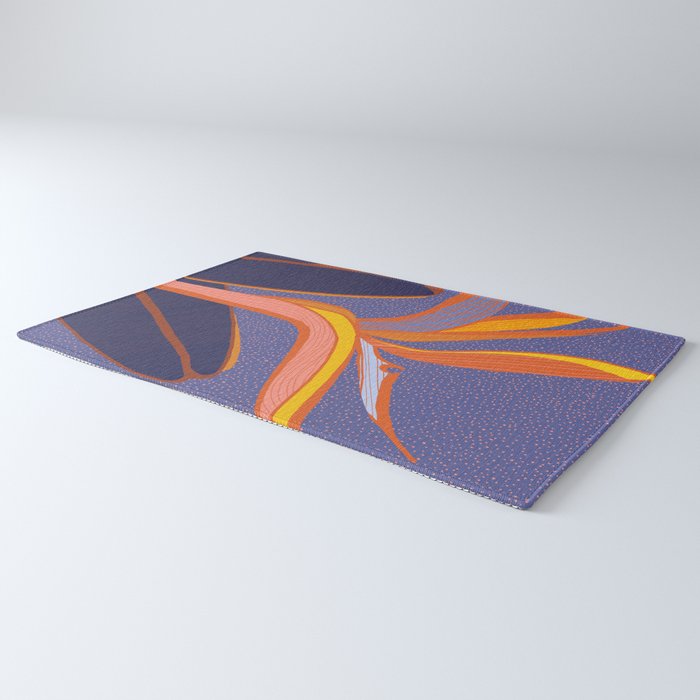 Bright Tropical Flower Rug Gallery Image 3