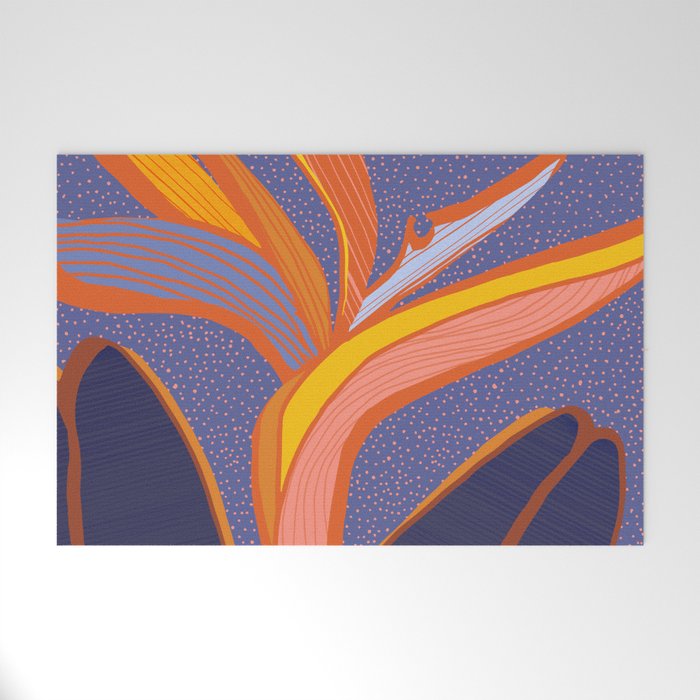 Bright Tropical Flower Welcome Mat Gallery Image 1