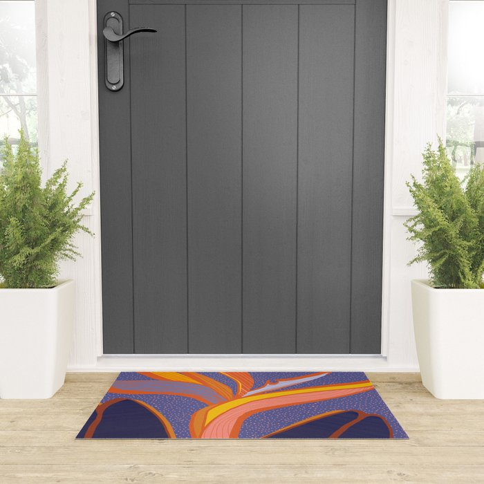 Bright Tropical Flower Welcome Mat Gallery Image 3