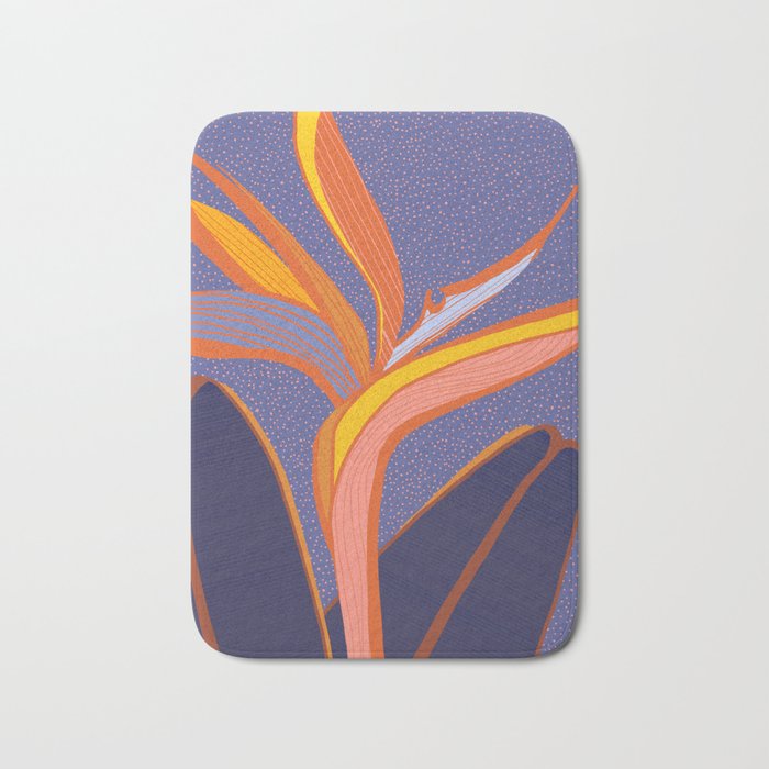 Bright Tropical Flower Bath Mat Gallery Image 1