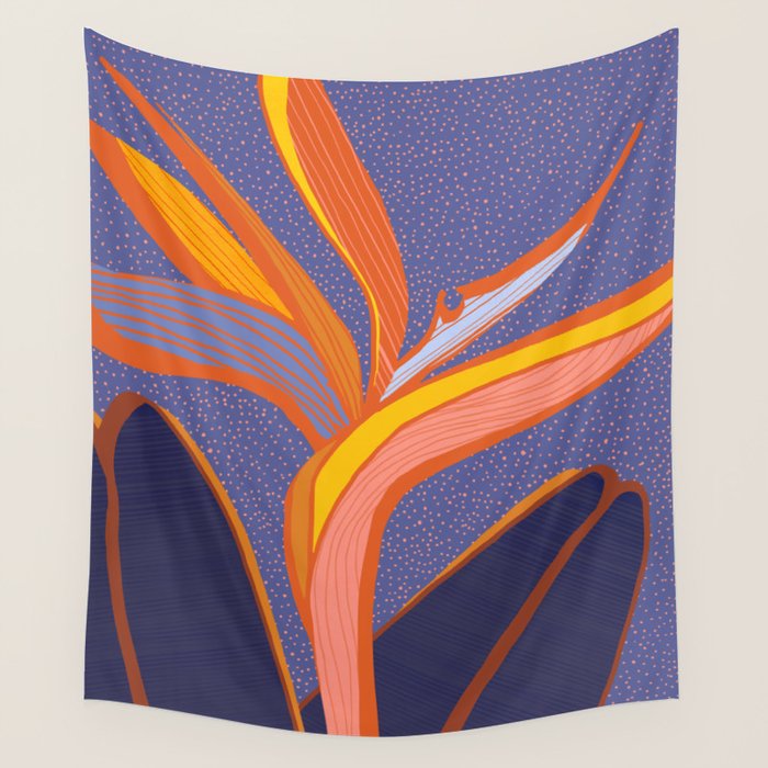 Bright Tropical Flower Wall Tapestry Gallery Image 4