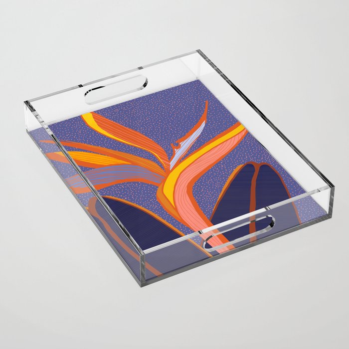 Bright Tropical Flower Acrylic Tray Gallery Image 1