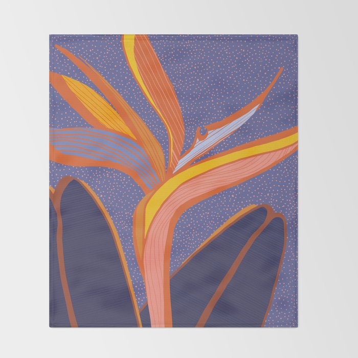 Bright Tropical Flower Throw Blanket Gallery Image 2