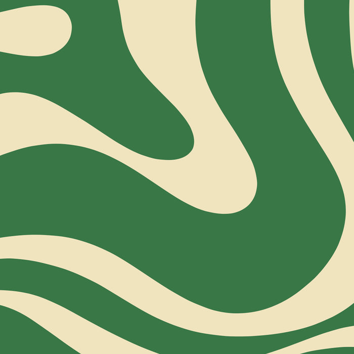 Modern Retro Liquid Swirl Abstract Forest Green and Cream Coffee Mug Gallery Image 2