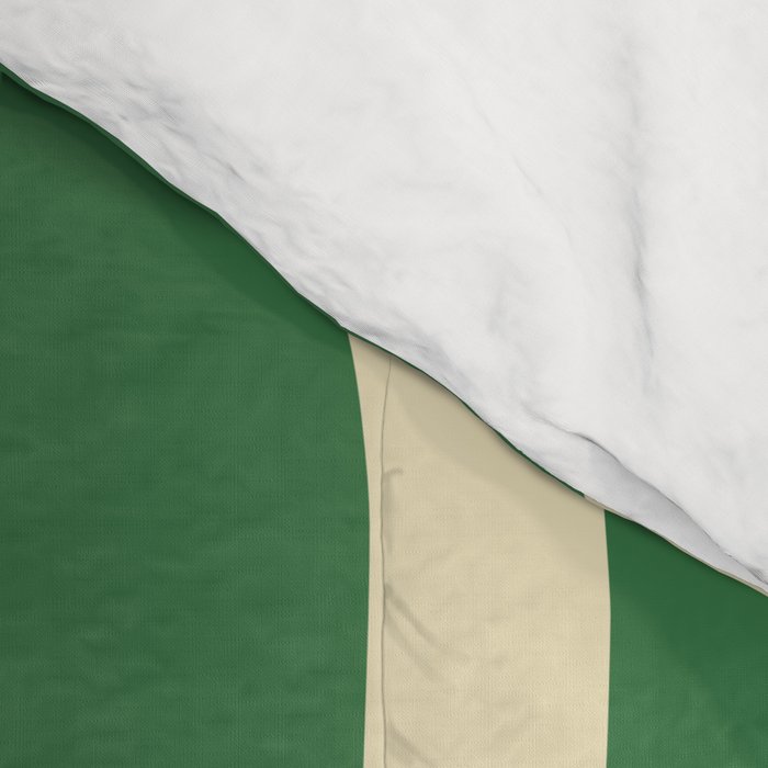 Modern Retro Liquid Swirl Abstract Forest Green and Cream Comforter Gallery Image 4