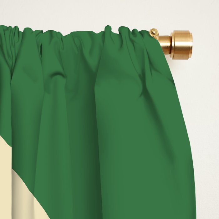 Modern Retro Liquid Swirl Abstract Forest Green and Cream Window Curtain Gallery Image 2