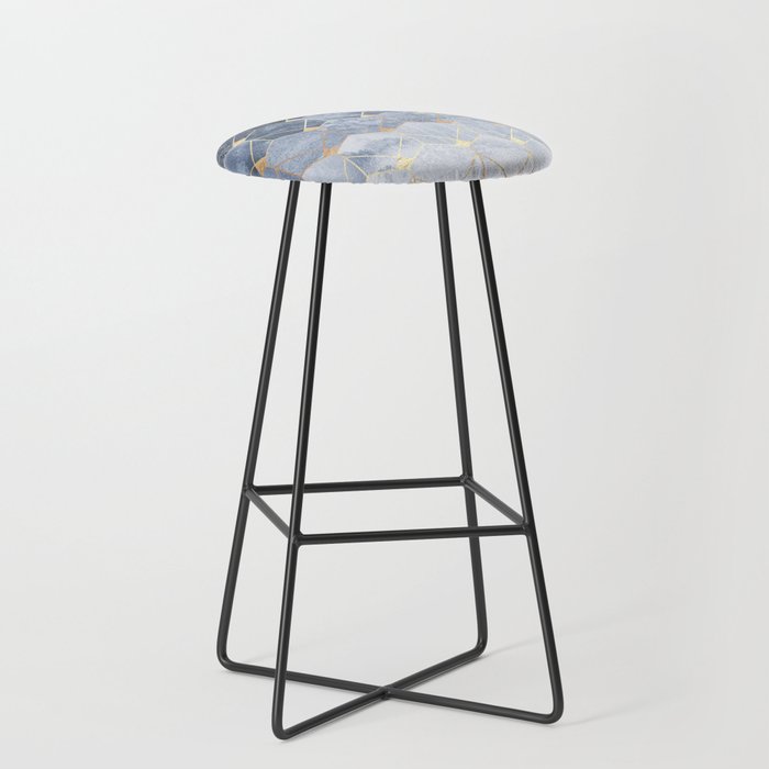 Blue Hexagons And Diamonds Stool Gallery Image 1