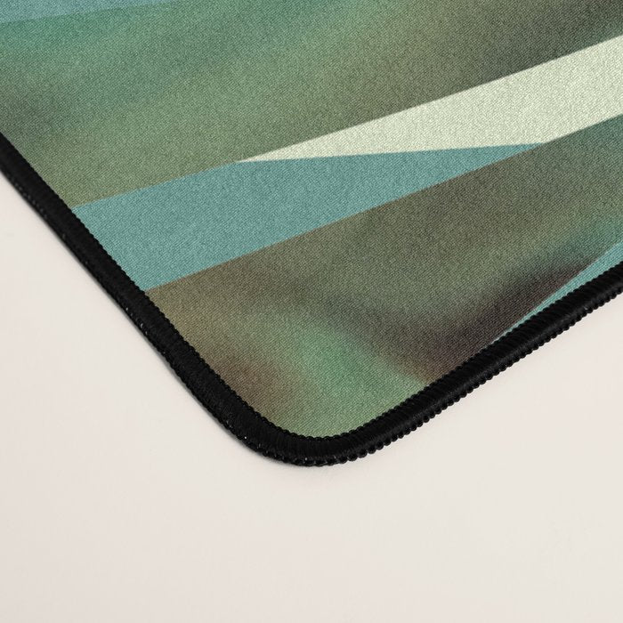 Tropical, Jungle, Palm Leaves, Watercolor Abstract, Blue and Green Desk Mat Gallery Image 4