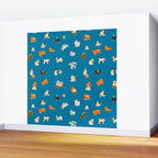 Japanese toys in blue Wall Mural Gallery Image 2
