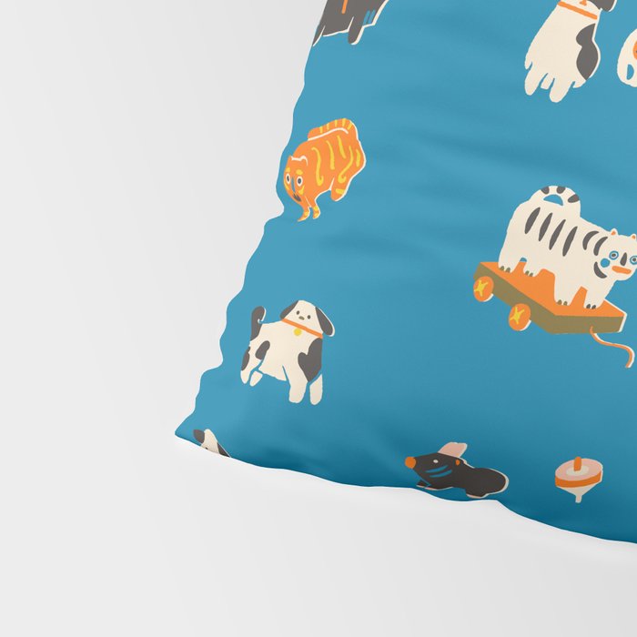 Japanese toys in blue Pillow Sham Gallery Image 4