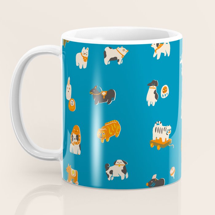 Japanese toys in blue Coffee Mug Gallery Image 3