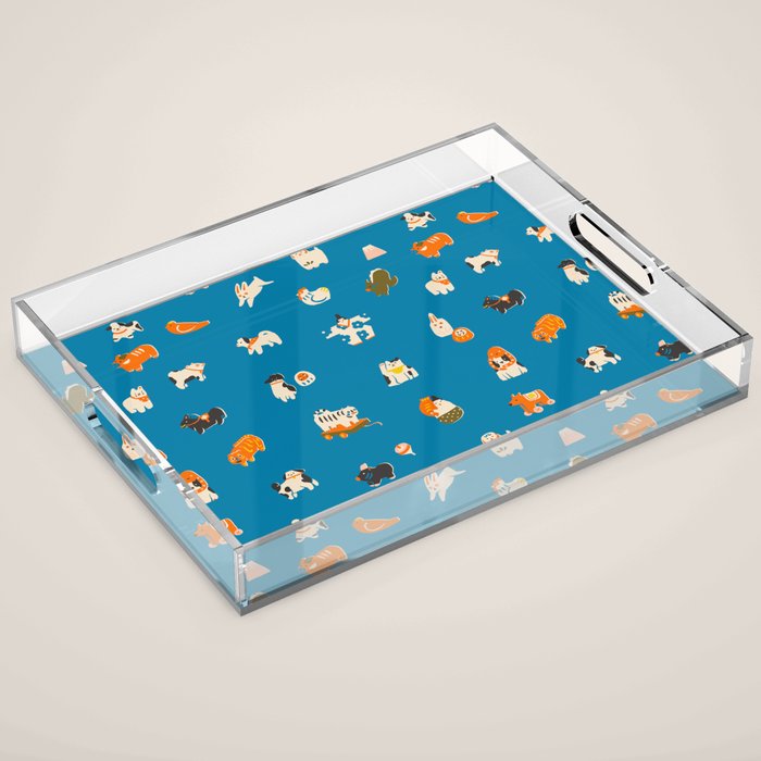 Japanese toys in blue Acrylic Tray Gallery Image 1