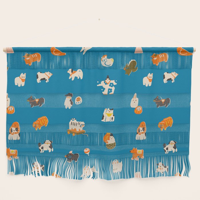 Japanese toys in blue Wall Hanging Gallery Image 1