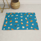 Japanese toys in blue Rug Gallery Image 1