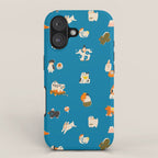 Japanese toys in blue iPhone Case Gallery Image 1