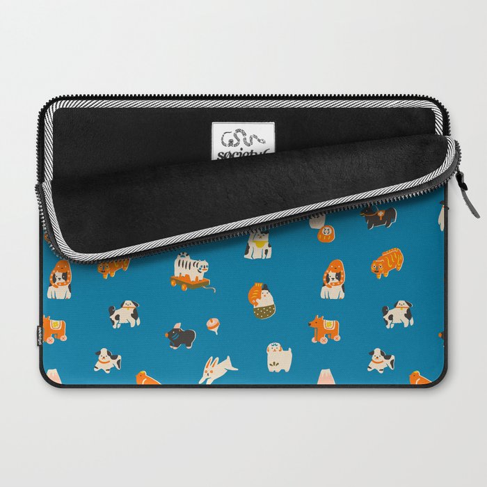 Japanese toys in blue Laptop Sleeve Gallery Image 2