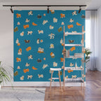 Japanese toys in blue Wall Mural Gallery Image 1