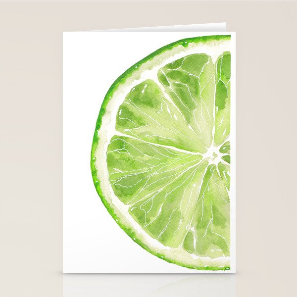 Tutti Frutti Lime Watercolor Painting Stationery Card Gallery Image 2