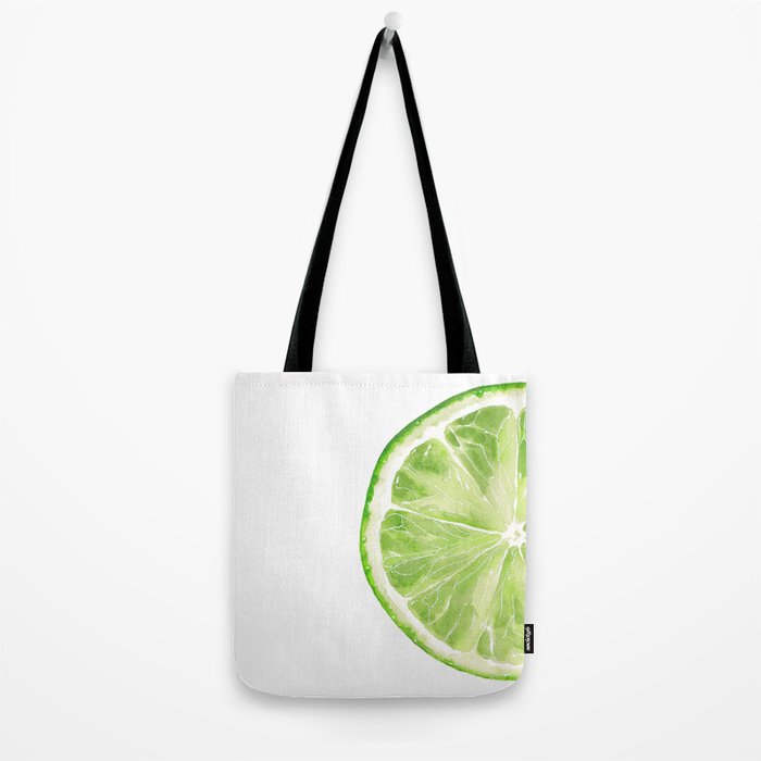 Tutti Frutti Lime Watercolor Painting Tote Bag Gallery Image 2