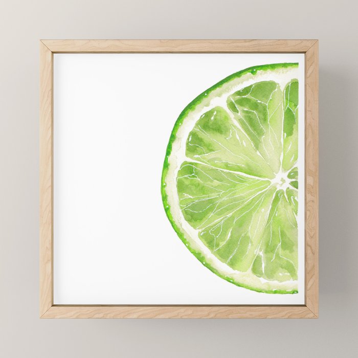 Tutti Frutti Lime Watercolor Painting Mini Art Print Gallery Image 1