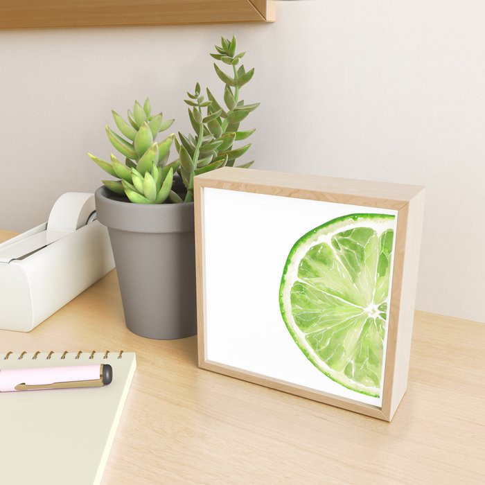 Tutti Frutti Lime Watercolor Painting Mini Art Print Gallery Image 2