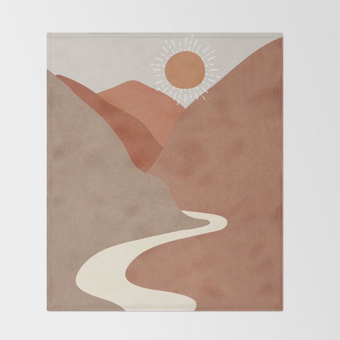 Minimalistic Landscape I Throw Blanket Gallery Image 2