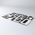 Black and White Mid Century Modern Abstract Pattern 335 Rug Gallery Image 3