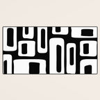 Black and White Mid Century Modern Abstract Pattern 335 Desk Mat Gallery Image 3