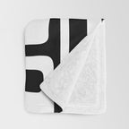Black and White Mid Century Modern Abstract Pattern 335 Throw Blanket Gallery Image 3