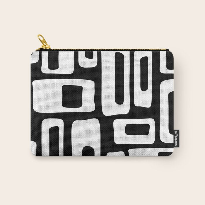 Black and White Mid Century Modern Abstract Pattern 335 Carry All Pouch Gallery Image 1