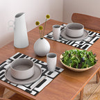 Black and White Mid Century Modern Abstract Pattern 335 Placemat Gallery Image 2
