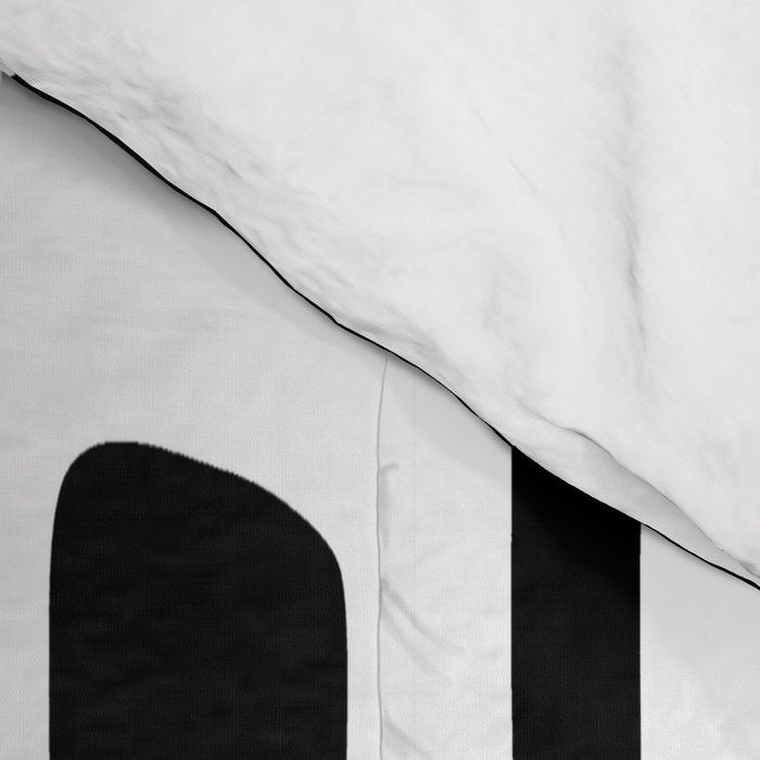 Black and White Mid Century Modern Abstract Pattern 335 Comforter Gallery Image 4