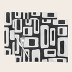 Black and White Mid Century Modern Abstract Pattern 335 Placemat Gallery Image 1