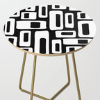 Black and White Mid Century Modern Abstract Pattern 335 Side Table Gallery Image 2