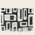 Black and White Mid Century Modern Abstract Pattern 335 Wall Hanging Gallery Image 1