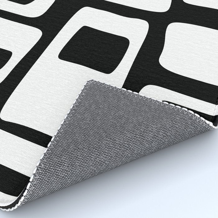 Black and White Mid Century Modern Abstract Pattern 335 Rug Gallery Image 4