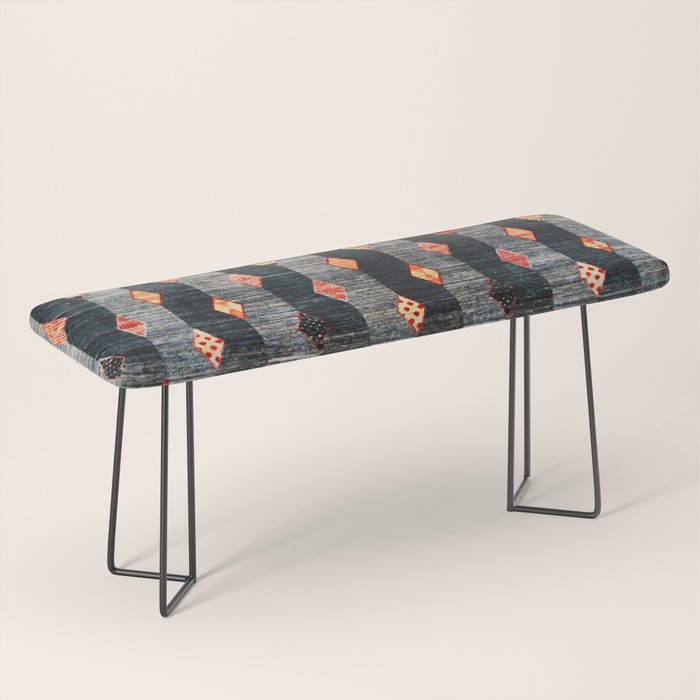 Diamond Tribal Persian Rug Print Bench Gallery Image 1