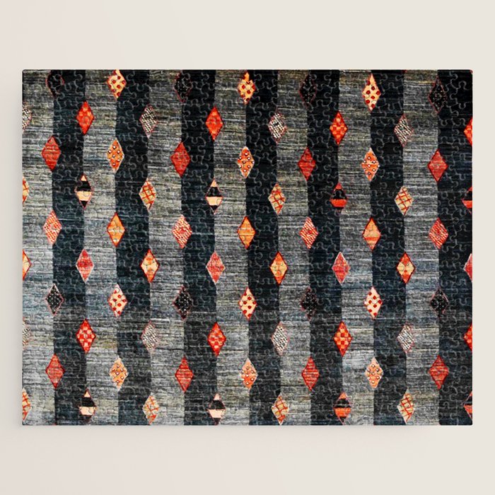Diamond Tribal Persian Rug Print Jigsaw Puzzle Gallery Image 1