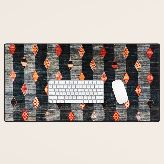 Diamond Tribal Persian Rug Print Desk Mat Gallery Image 1