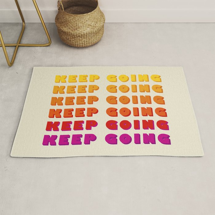 KEEP GOING - POSITIVE QUOTE Rug Gallery Image 1