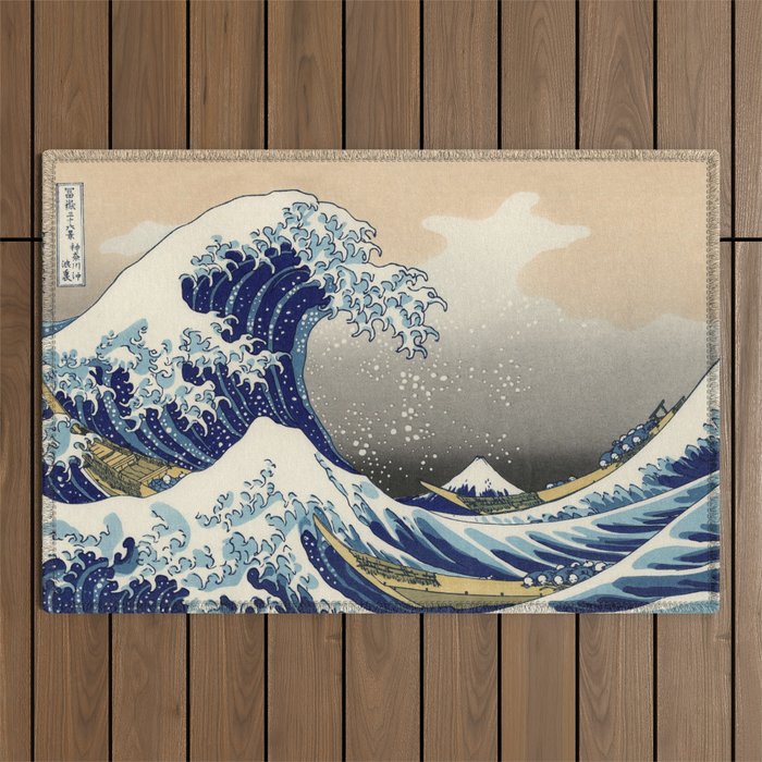 Katsushika Hokusai "The Great Wave off Kanagawa" Outdoor Rug Gallery Image 1
