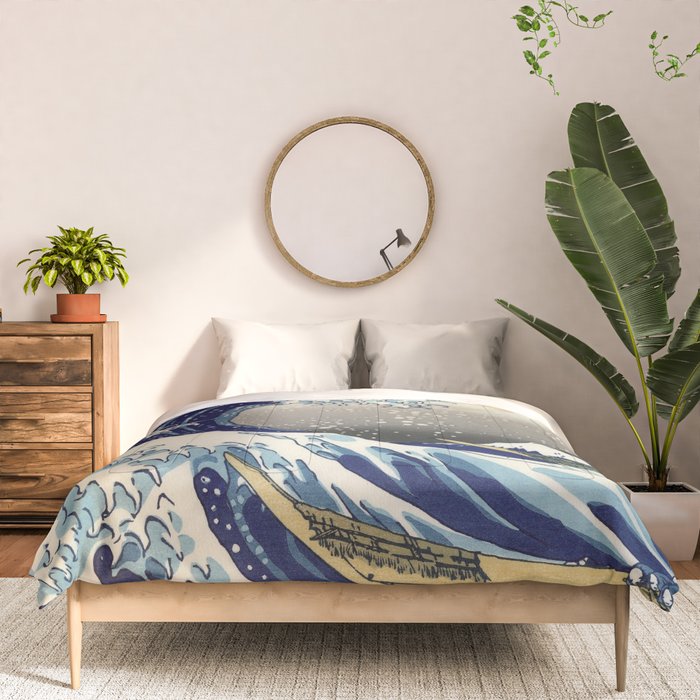 Katsushika Hokusai "The Great Wave off Kanagawa" Comforter Gallery Image 3