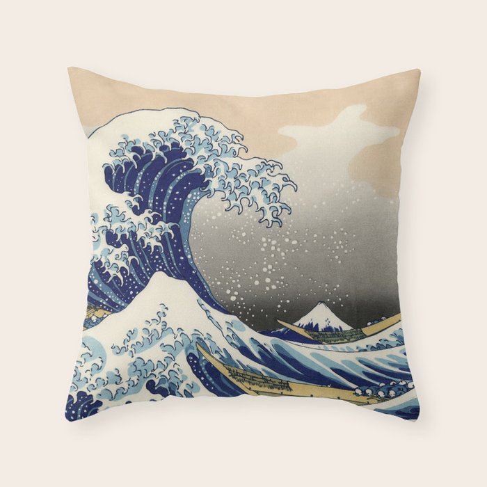 Katsushika Hokusai "The Great Wave off Kanagawa" Throw Pillow Gallery Image 6
