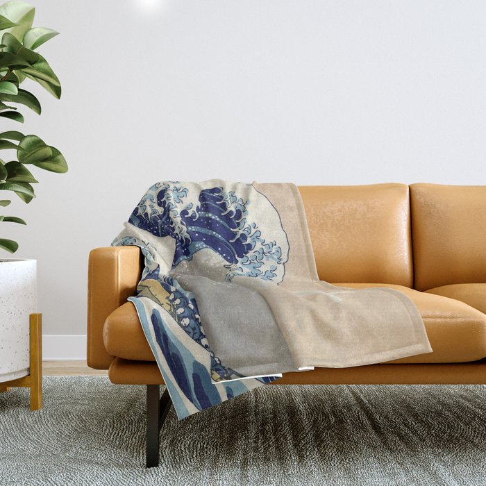 Katsushika Hokusai "The Great Wave off Kanagawa" Throw Blanket Gallery Image 1